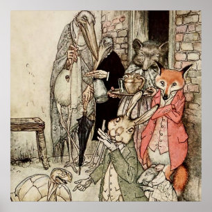 “The Hare and the Tortoise” by Arthur Rackham Poster