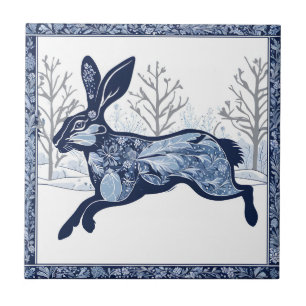 The Hares Winter's Whimsical Wandering Tile