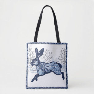 The Hares Winter's Whimsical Wandering Tote Bag
