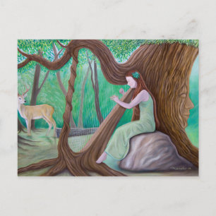 "The Harpist and the Tree" Postcard