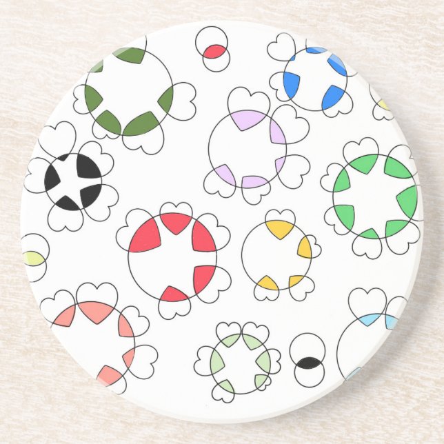 The hart attached to the round coaster (Front)