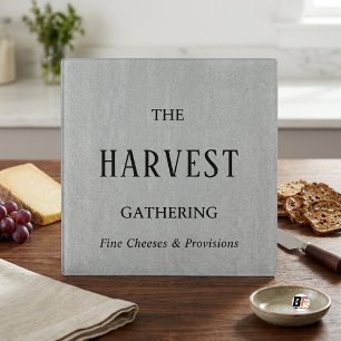 The Harvest Gathering Minimalist Typography Grey Cutting Board
