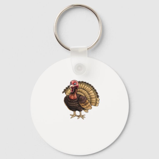 The Harvest Guardian Turkey Classic T-Shirt.png Keychain (Front)