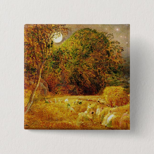 The Harvest Moon, 1833 (oil on paper laid on panel 2 Inch Square Button (Front)