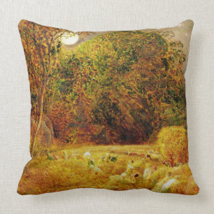 The Harvest Moon, 1833 (oil on paper laid on panel Throw Pillow