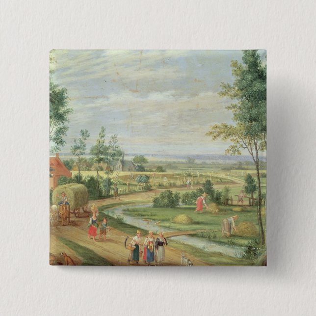 The Harvest, or Summer 2 Inch Square Button (Front)