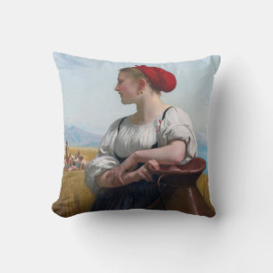 The Harvester, Bouguereau Throw Pillow