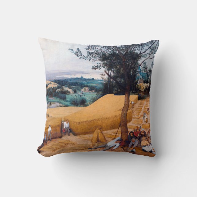 The Harvesters, Pieter Bruegel Throw Pillow (Front)