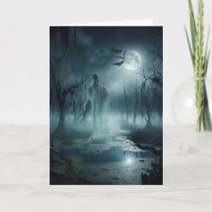 The Haunted Swamp Halloween Holiday Card