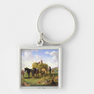 The Hay Harvest, 1869 Keychain
