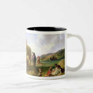 The Hay Harvest, 1869 Two-Tone Coffee Mug
