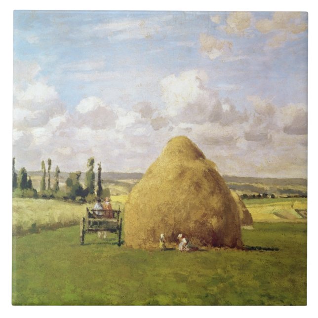 The haystack, Pontoise, 1873 Tile (Front)