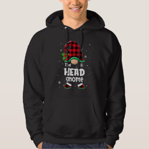 The Head Gnome Buffalo Plaid Christmas Matching Fa Hoodie