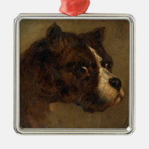 The Head of a Bulldog (by Théodore Géricault) Metal Ornament
