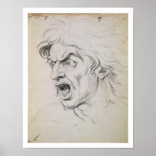 The head of a man screaming in terror, a study for poster