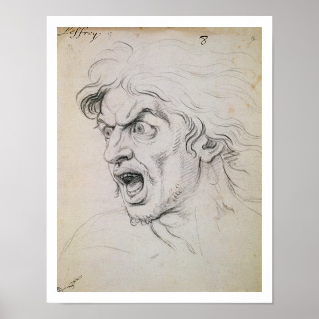 The head of a man screaming in terror, a study for poster (Front)