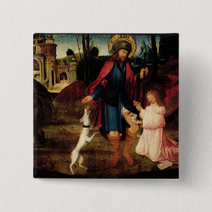 The Healing of Saint Roch 2 Inch Square Button