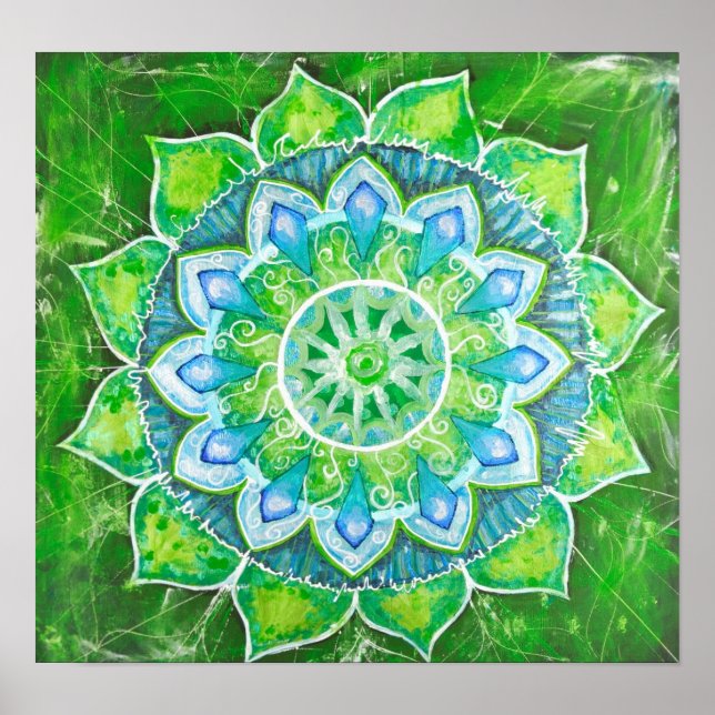 The heart chakra green loving energy centre aura poster (Front)