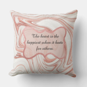 The Heart is Happiest Marble Pillow