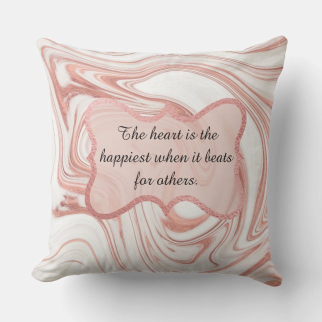 The Heart is Happiest Marble Pillow (Front)