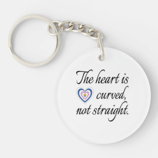 The Heart Is Not Straight Keychain (Front)