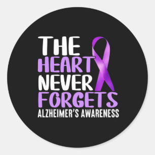 The Heart Never Forgets  Alzheimer´s Awareness  Classic Round Sticker