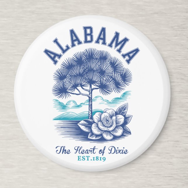 The Heart of Dixie – Alabama Camellia & Tree Graph Magnet (Creator Uploaded)