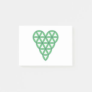 The Heart Of Life – Green/3D. Post-it Notes