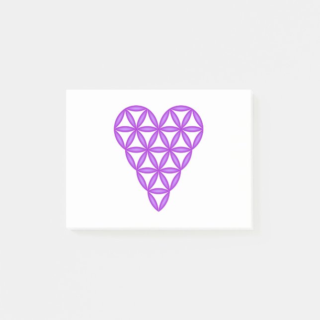 The Heart Of Life – Purple/3D. Post-it Notes (Front)