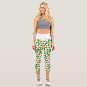 The Heart of Nature Green and Brown leaves Capri Leggings