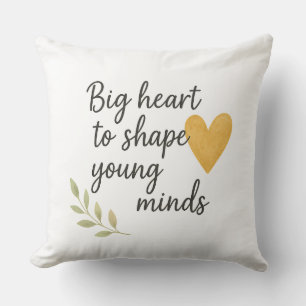 The heart of teaching  throw pillow