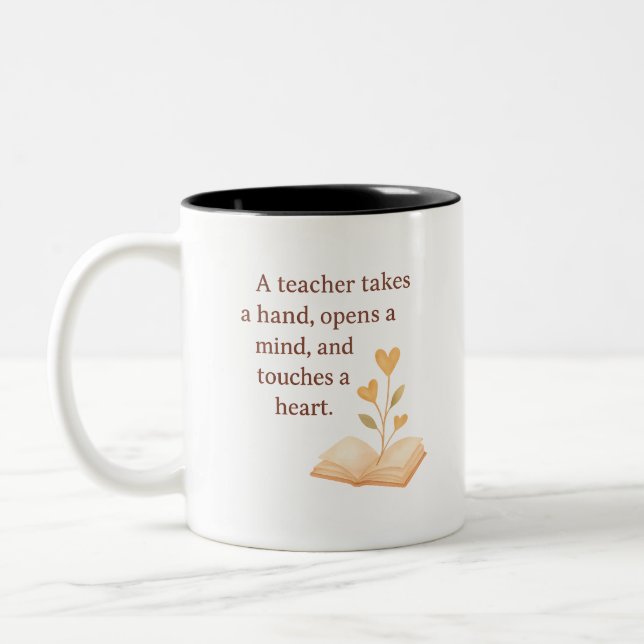 the heart of teaching  Two-Tone coffee mug (Left)