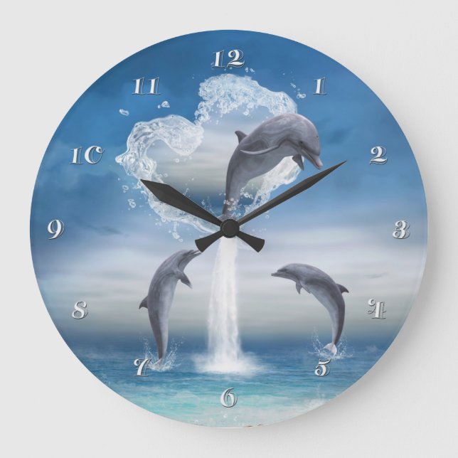 The Heart Of The Dolphins Wall Clock (Front)
