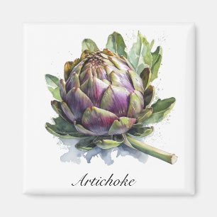 The Heart of the Garden: Artichoke in Watercolor Magnet