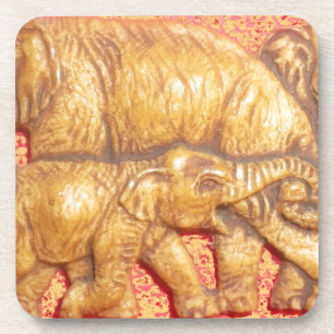 The Heart of the Herd: Elephant Family Portrait Coaster
