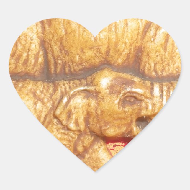 The Heart of the Herd: Elephant Family Portrait Heart Sticker (Front)