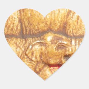 The Heart of the Herd: Elephant Family Portrait Heart Sticker