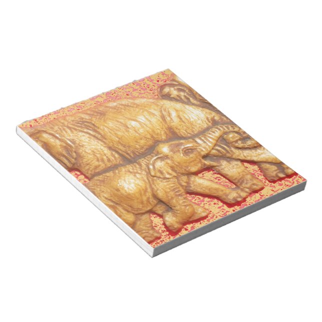 The Heart of the Herd: Elephant Family Portrait Notepad (Angled)