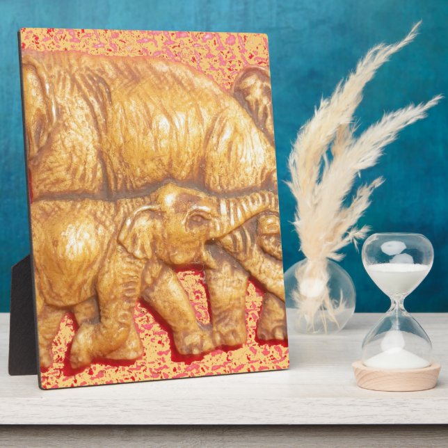 The Heart of the Herd: Elephant Family Portrait Plaque (Side)
