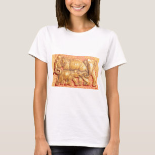 The Heart of the Herd: Elephant Family Portrait T-Shirt