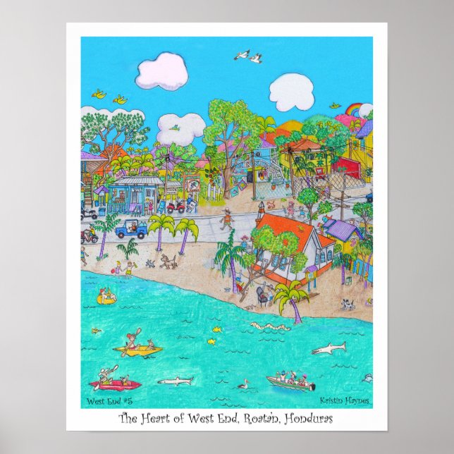 The Heart of West End #5, Roatan, Honduras Poster (Front)