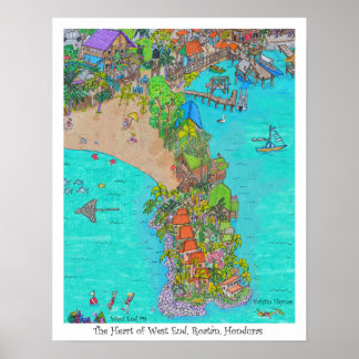 The Heart of West End #9, Roatan, Honduras Poster