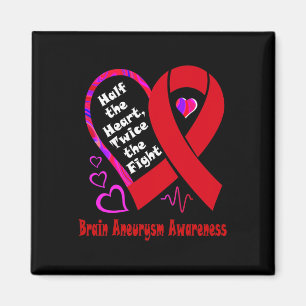 The Heart Twice The Fight Brain Aneurysm Awareness Magnet