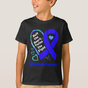 The Heart Twice The Fight Hydrocephalus Awareness T-Shirt