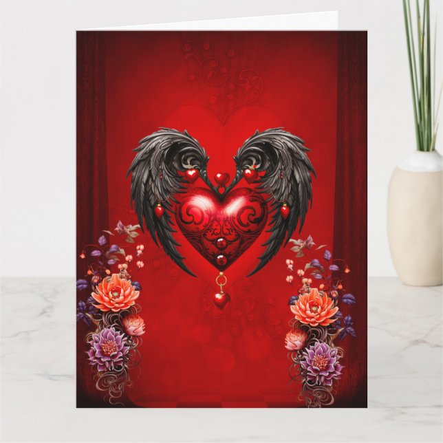 The heart with black wings card (Front)