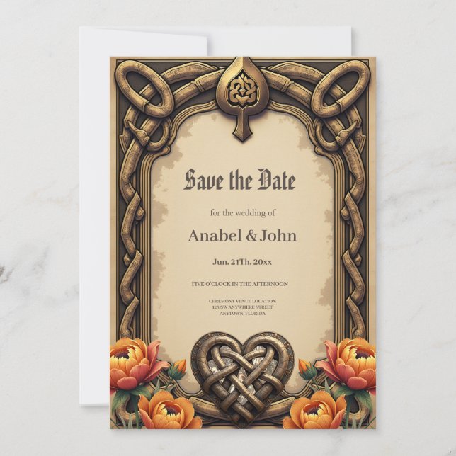 The heartbeat of the ancient gods:  save the date (Front)