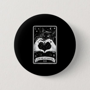 The heartbreak cat gothic tarot card art goth girl 2 inch round button