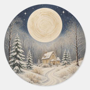 The Hearth of Winter's Glow Classic Round Sticker