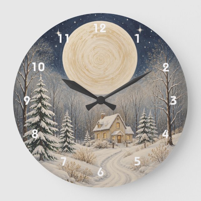 The Hearth of Winter's Glow Large Clock (Front)