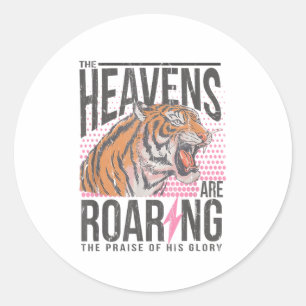 The Heavens Are Roaring, Psalm 19_1 Bible Verse  Classic Round Sticker